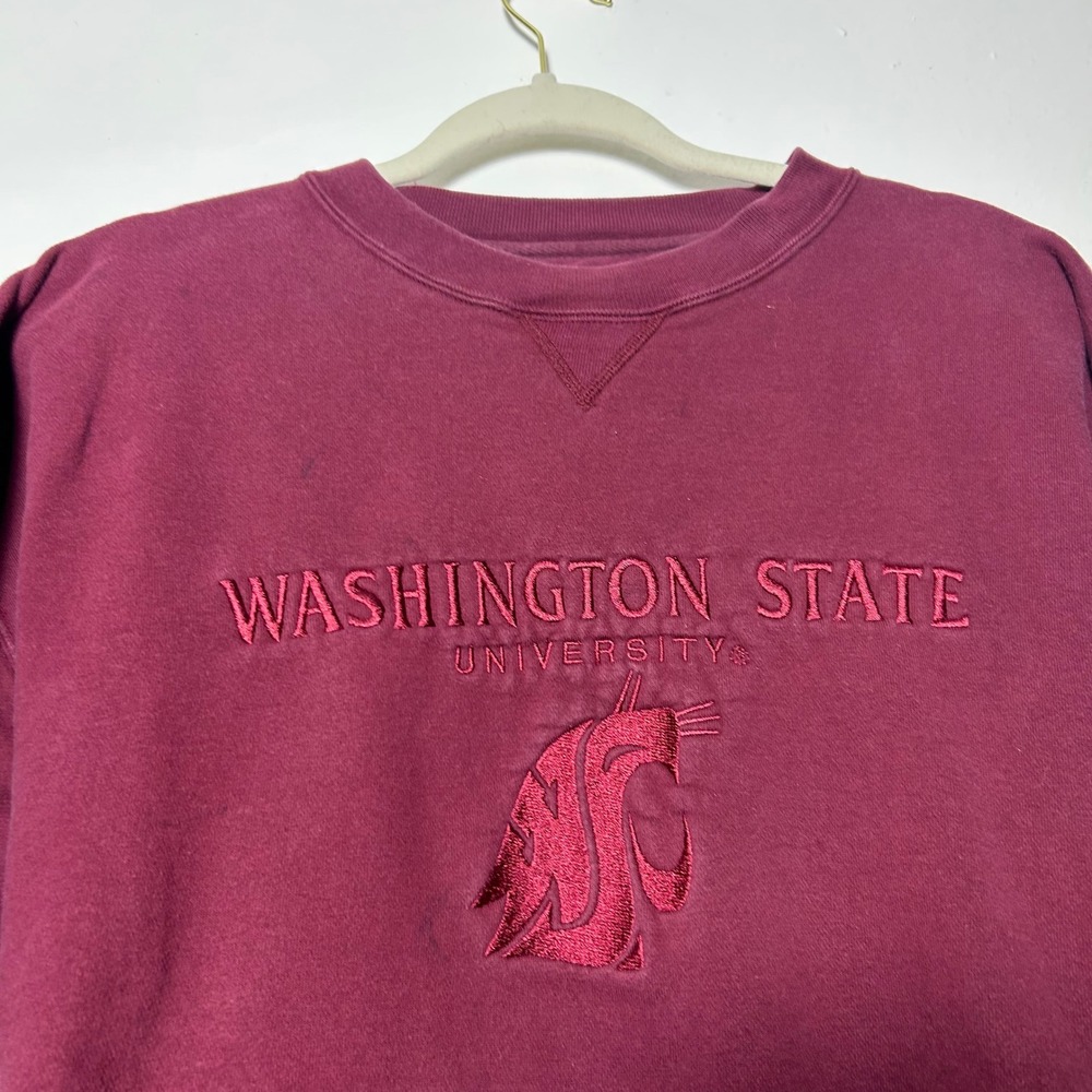 Vintage 90s Washington State University Sweatshirt Maroon college crewneck - Picture 7 of 9